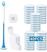 DALIPER Disposable Toilet Brush with 40PCS Refills, Wall Mounted Compact Bathroom Bowl Wand Clean...