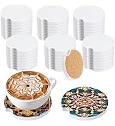 Guiqulai 48 PCS Sublimation Ceramic Car Coasters Blanks, Absorbent Ceramic Sublimation Coasters B...