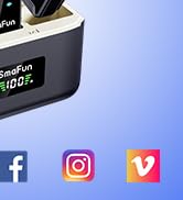 SmaFun Mini Microphone for iPhone Android – Wireless Lavalier Mic(2TX+2RX+Charging Case) with Dua...