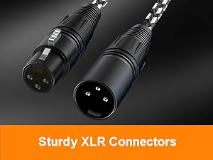 heavy duty xlr connector 3 pin male to female cable