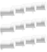 bsdonte 12 Pack Wood Wall Hooks, Modern Decorative Coat Hooks Wall Mounted, Handmade White Hat Ho...