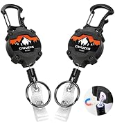 2Pack Magnetic Retractable Keychain, Heavy Duty Carabiner Badge Holder | with 31.5" Coated Steel ...