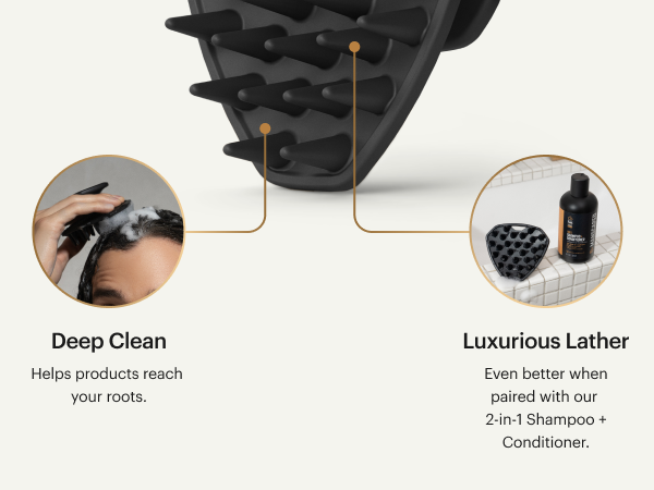 manscaped silicone body scalp buffer shower head dome scrubber bodywash loofah shampoo