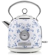 Laura Ashley Electric Kettles for Boiling Water, 1.7L Electric Tea Kettle | China Rose Floral Pri...