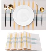 CADONO Placemats Set of 4 Washable Indoor/Outdoor Vinyl Place Mats for Dining Table Durable Non-S...