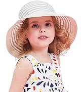 Connectyle Kids Floppy Beach Sun Hat with Bowknot Girls Foldable Wide Brim Hat