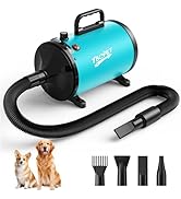 Dog Dryer High Velocity Dog Hair Dryer 5.2HP/3800W, Stepless Adjustable Speed Temperature Dogs Gr...
