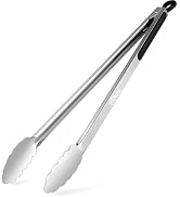 HOTEC Stainless Steel Kitchen Large Tongs for Grilling -16 inch Extra Long Grill Tongs Barbecue B...
