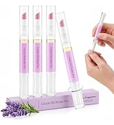 4 Pcs 2-in-1 Cuticle Remover Pen, Ceramic Cuticle Oil Pusher for Hangnails & Dry Damaged Nails, N...