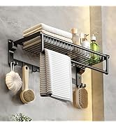 AYWSTC Towel Rack with Towel Bar for Bathroom Lavatory 24-Inch, Foldable Bath Sheet Towel Holder ...