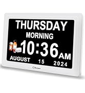 Soobest Dementia Digital Clock for Seniors Elderly, 20 Alarm Reminders 3 Ringtones for Memory Los...