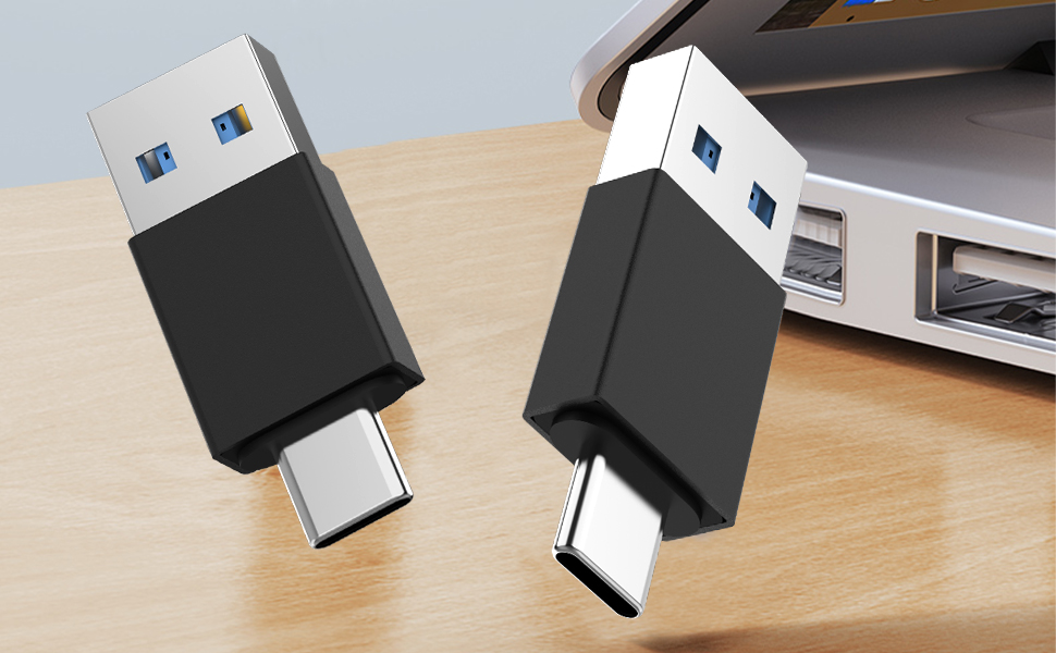 VAKS USB C to USB 3.0 Adapter (4 Pack) , Type C Male to USB 3.0 Male Converter