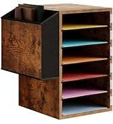 Unionly, 6 Tier Adjustable Countertop Mail Sorter, Mailboxes With Name Slots, Literature Organiza...