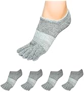 Soxsense No Show Toe Socks Premium Cotton for Women, Align Toes Five Finger Liner Low Cut Thin So...
