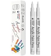 TFIVE White Paint Marker Paint Pens - 2 Pack Acrylic Permanent Marker, 0.7mm Extra Fine Tip Paint...