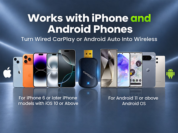 Works with iPhone and Android Phones