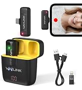 WAVLINK Wireless Lavalier Microphone for iPhone Android Vlog, Clip on Lapel Mic System & Lightnin...