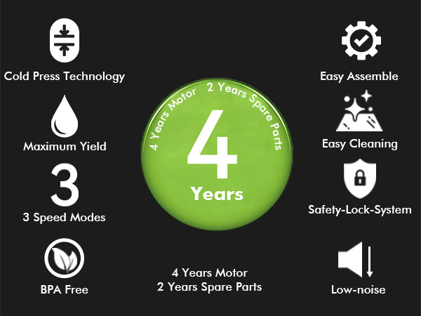 SiFENE Masticating Juicer Classic 3009- high quality, long protection