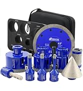 SHDIATOOL Diamond Drill Bits Kit - Core Bits Hole Saw Sets,Mould Guide for Drilling Porcelain Til...