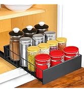 LYNK PROFESSIONAL Pull Out Cabinet Organizer, 10" x 14" Single Tier Slide Out Drawers for Kitche...