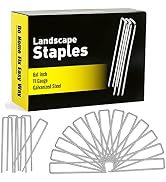 HongWay 500 Pack Landscape Staples Garden Staples Yard Stakes 6 Inch 11 Gauge Anti-Rust Heavy-Dut...