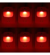 KINUR 6 Pack LED red Night Lights Plug into Wall, Dusk to Dawn Sensor Automatic on and Off, Energ...