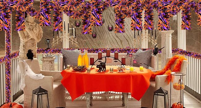 4 Strings Total 26.4 FT Halloween Full Fringe Tinsel Garlands