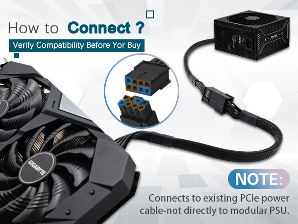CPU 8(4+4) Pin Extension Power Adapter