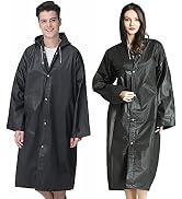 Cosowe Rain Ponchos for Adults Reusable, 2 Pcs Raincoats Emergency for Women Men with Hood and Dr...