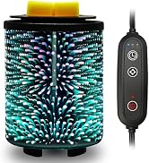 Electric Wax Melt Warmer with Timer (2/4/8H), 7-Color Changing LED Night Light, Removable Silicon...