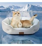 Bedsure Cooling Dog Beds for Small Dogs - Round Cat Beds for Indoor Cats, Washable Pet Bed for Pu...