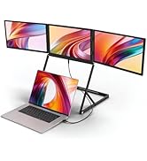 VSDISPLAY 14 Inch Laptop Screen Extender Portable Triple Monitor High Resolution 1920x1200 IPS Di...