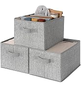 GRANNY SAYS Clothing Storage Bins for Closet with Handles, Foldable Rectangle Baskets, Fabric Con...