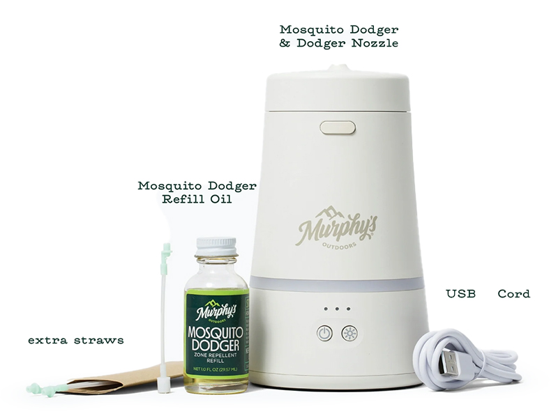 Mosquito Dodger Repellent Zone by Murphy's Naturals and the other products that come in the box