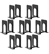 HappyHapi Book Ends Metal Bookends for Shelves,14 Pcs Book End to Hold Books Heavy Duty,Black Non...