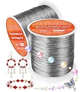 FIVEIZERO 0.3mm 7 Strand Stainless Steel Beading Wire, 656 ft 2 Rolls Jewelry Wire for Jewelry Ma...