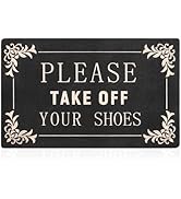 Welcome Mat Outdoor Entryway Please Take Off You Shoes Mats for Front Door with Rubber Backing Do...