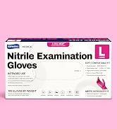 Supmedic Nitrile Exam Gloves, 4 Mil MED+ Powder-Free Latex-Free Cooking Food-Safe Disposable Medi...