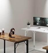 JOYMOOP White Folding Desk - 31.5", No Assembly Small Foldable Desk for Home, Office, Wooden Top ...