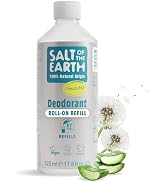 Natural Deodorant Roll On Refill by Salt of the Earth, Unscented - Vegan, Long Lasting Protection...
