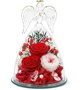 TranquilBliss Gifts for Mom, Flowers for Mother’s Day, Preserved Rose in Glass Dome with Light, A...