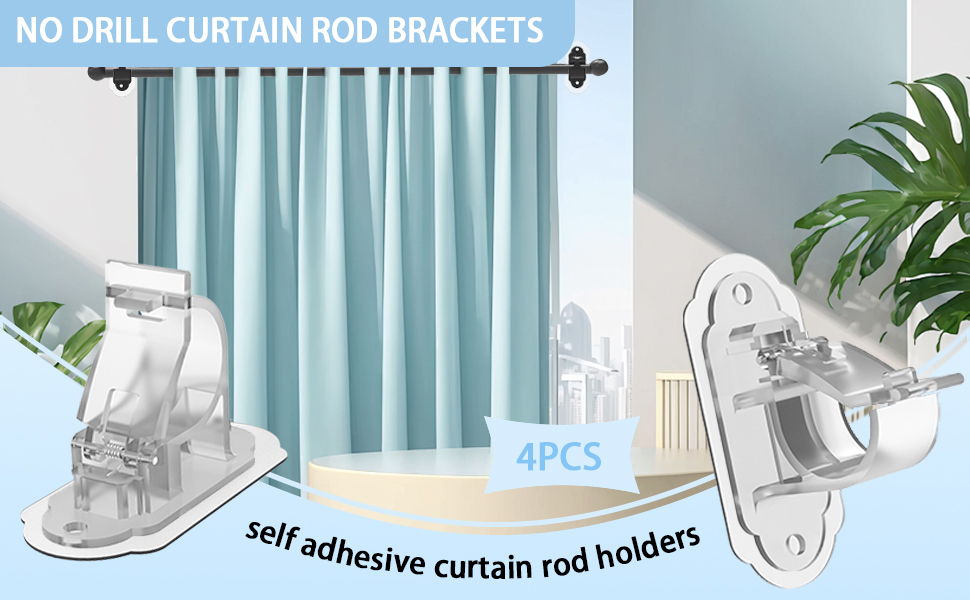 NO DRILL CURTAIN ROD BRACKETS