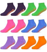 HYCLES Boys Girls Non-Slip Toddler Socks Grip Ankle Sticky Socks Anti-Skid Sock for Kids 6 Pairs ...