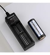 Keeppower 26650 Protected Battery P2670C 3.6V 7000mAh Rechargeable with K1 1-Bay USB-C Battery Ch...