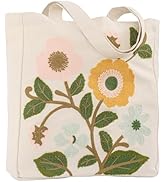 Perseverance Trade Aesthetic Embroidery Tote Bag for Lady Cute Reusable Canvas Shoulder Bag for G...