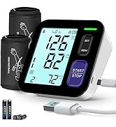 Blood Pressure Machine Upper Arm, 2 Size Cuffs Fit Arms from Medium 9"-17" to Extra Large XL Cuff...