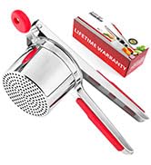 WIHBOIR Large 15oz Stainless Steel Potato Ricer with Silicone Grip - Heavy Duty Masher for Smooth...