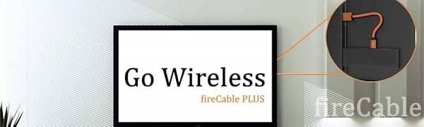fireCable Plus micro USB replacement cord connected to Fire TV Stick behind TV