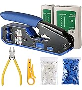 Brileine Lan Network Cable Tester RJ45 Crimp Tool Kit CAT5 CAT5e CAT6 Crimping Tool Kit Ethernet ...