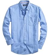 DELCARINO Mens Oxford Shirts Long Sleeve Slim Fit Lightweight Casual Button Down Shirts with Pocket